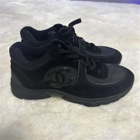 chanel trainers all black|chanel suede trainers stockx.